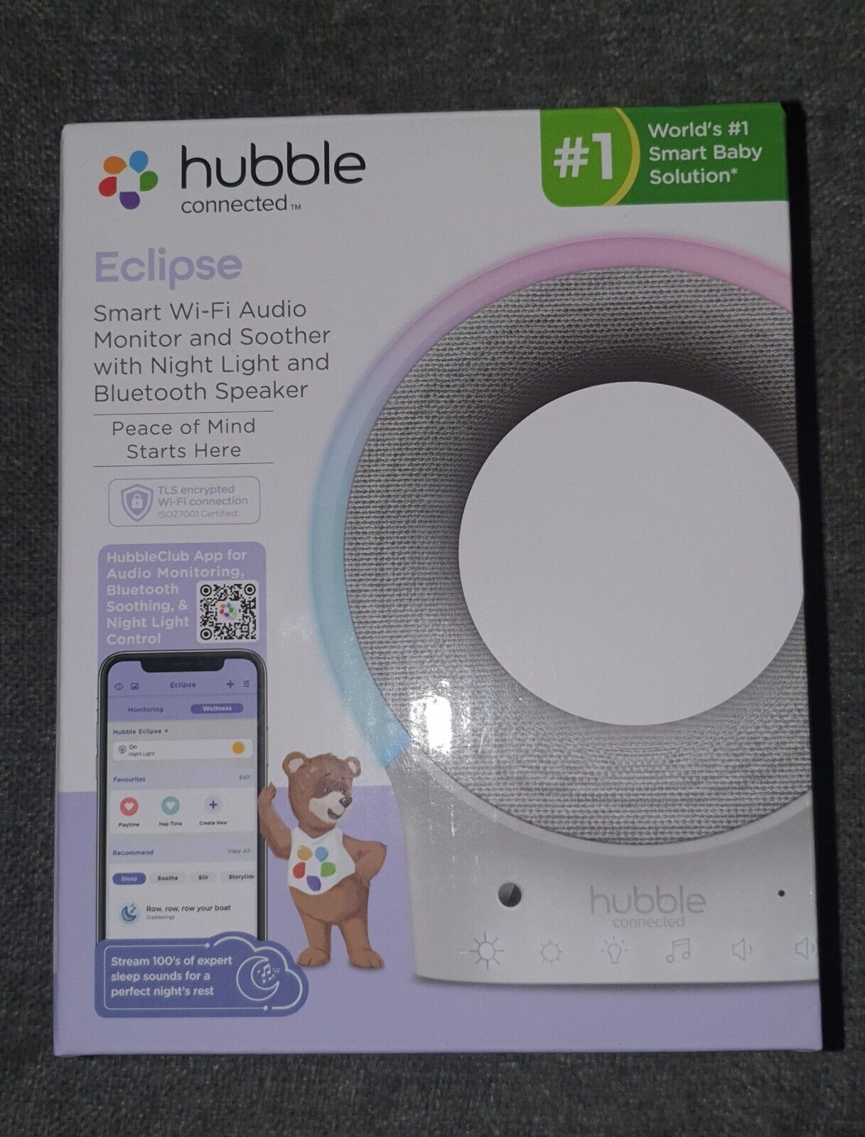 Hubble Connected Eclips Monitor audio Wi-Fi intelligente  con luce notturna