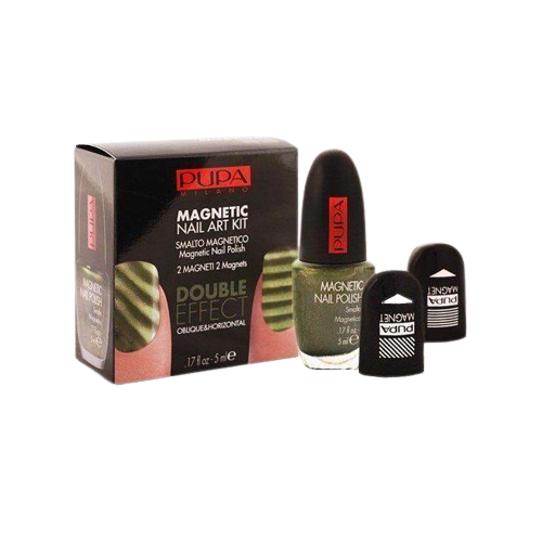 pupa magnetic nail art kit double effect - 25 magnetic khaki