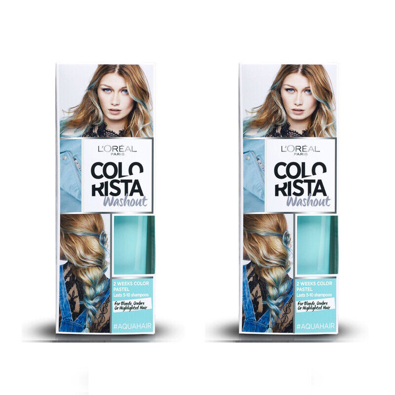2 L'OREAL Paris COLORISTA Washout colorazione temporanea capelli AQUA 80ml