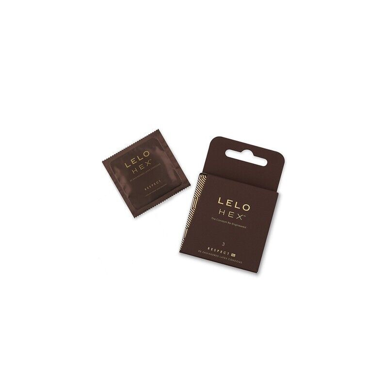LELO HEX RESPECT XL PACCO DA 3 PRESERVATIVI PROFILATTICI CONDOM GRANDI PENE UOMO