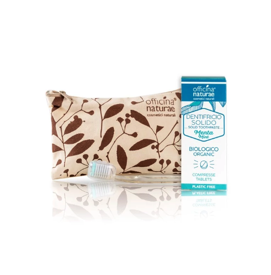 Officina Naturae Mini-Kit PuraMenta Dentifricio + Mini-spazzolino + Pochette