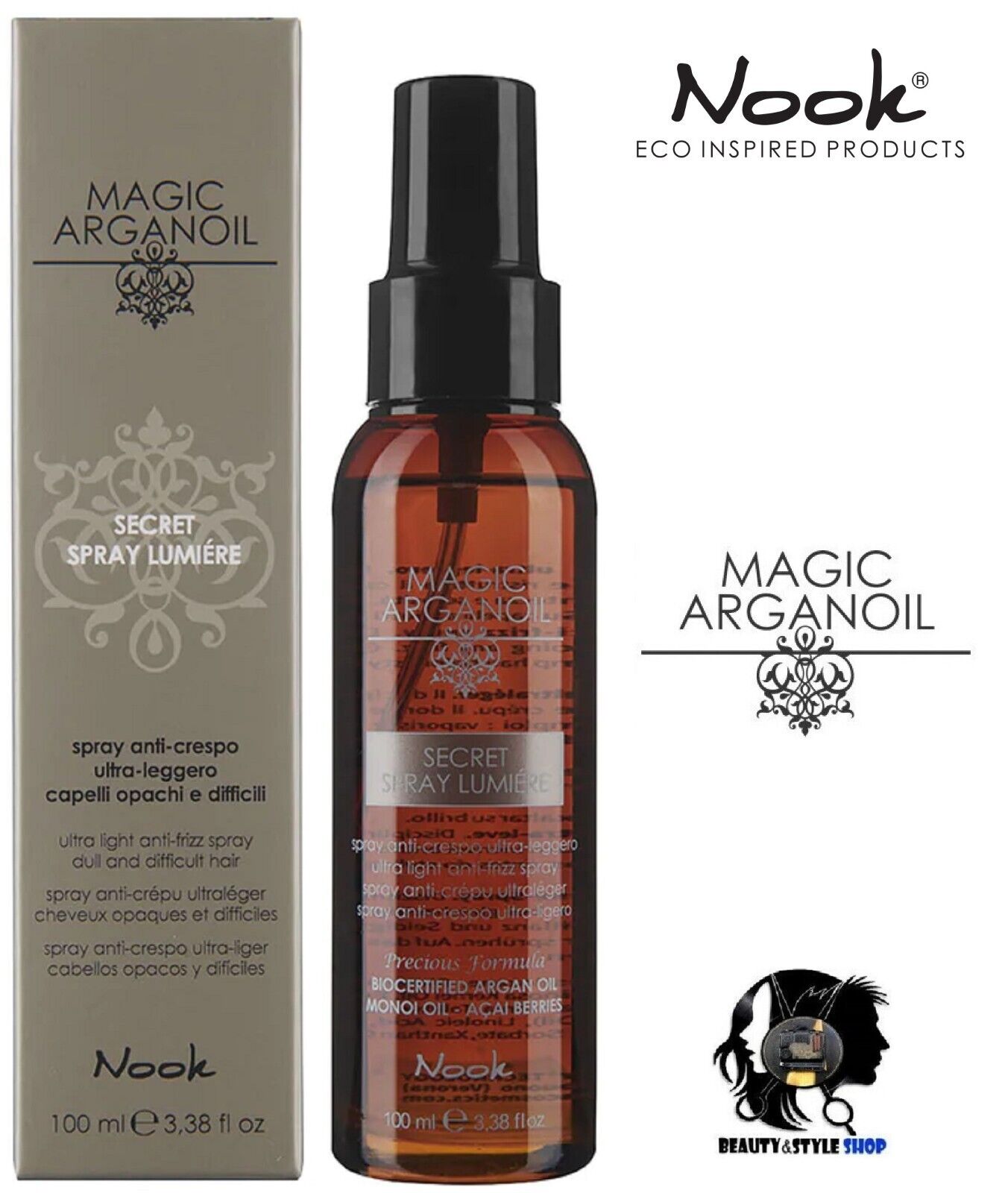 NOOK MAGIC ARGANOIL SECRET SPRAY LUMIERE OLIO ILLUMINANTE ANTICRESPO 100ML