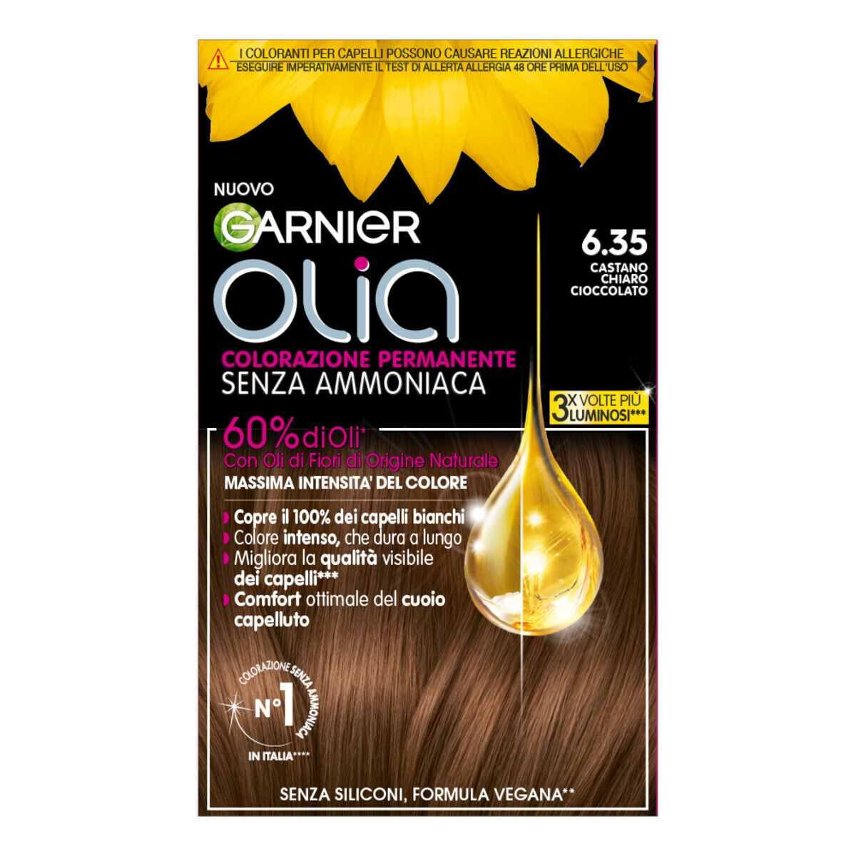 OLIA HighLights 6.35 Castano Chiaro Cioccolato Garnier 1 Kit Colorazione