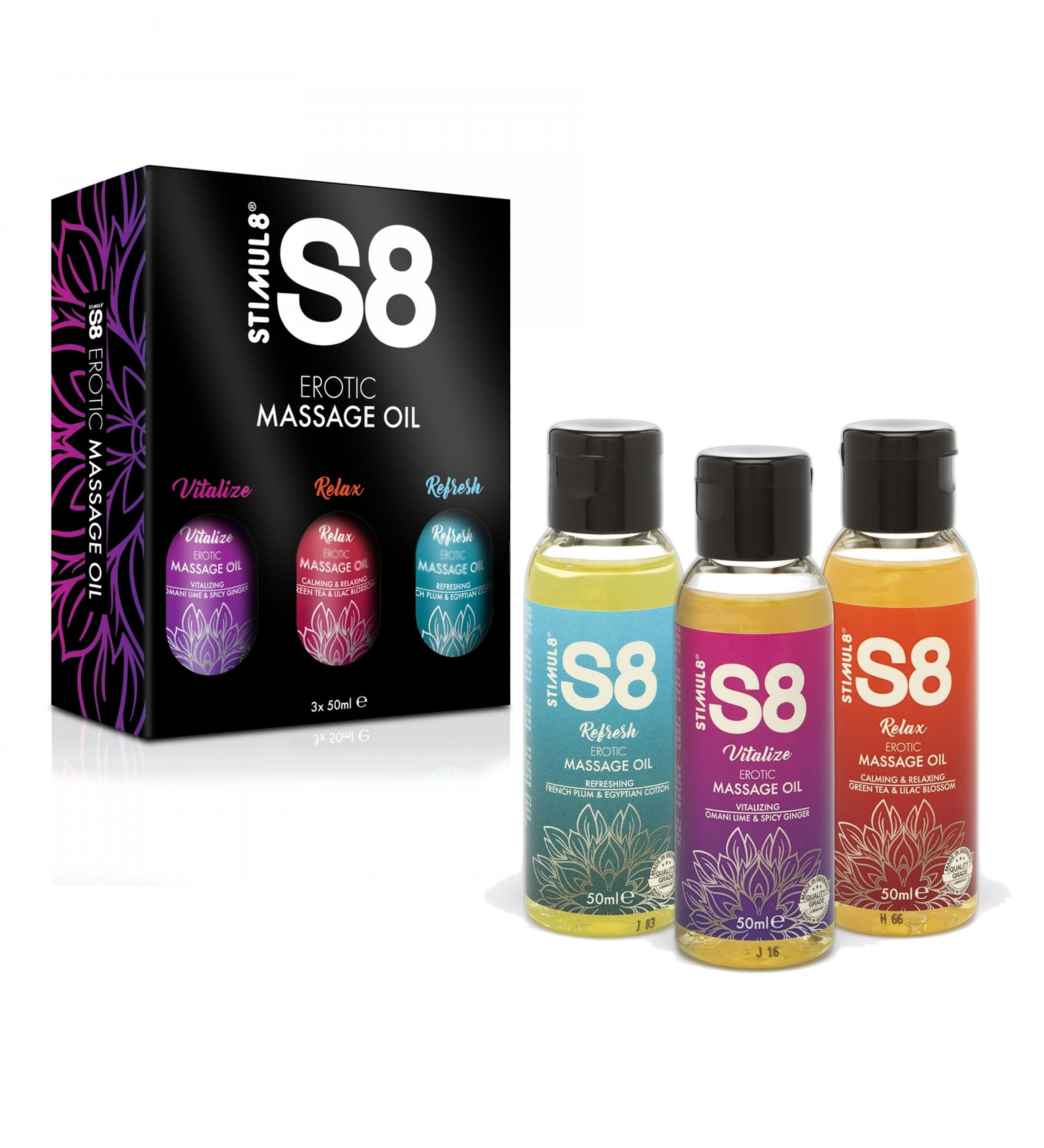 Olio per massaggi professionali gel afrodisiaco lubrificante sexy corpo kit 3 pz