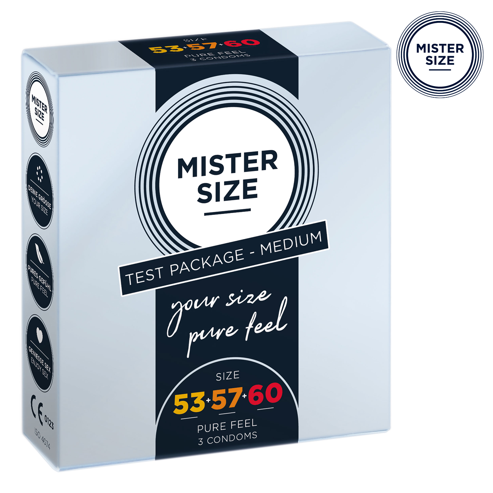 Mister Size Pack Preservativi Lattice Slim Taglia 53 57 60 Ultra Sottili Lisci