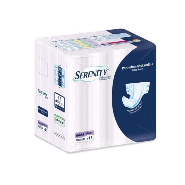 Serenity Classic Pannoloni Mutandina Maxi Taglia Medium 15 Pezzi