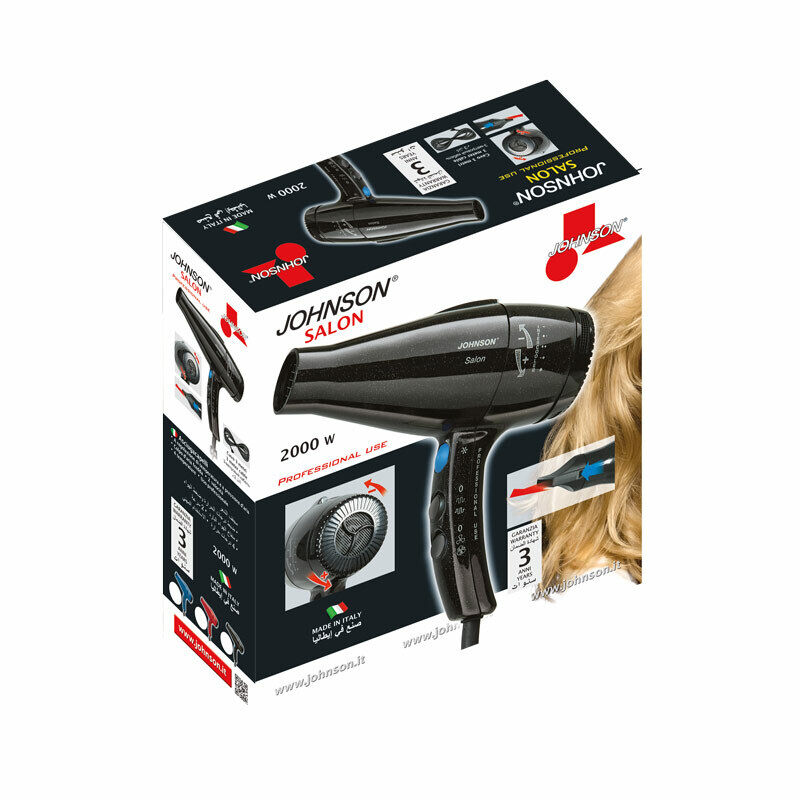 Asciugacapelli Salon Johnson phon asciuga capelli aria fredda 2000 W - Rotex