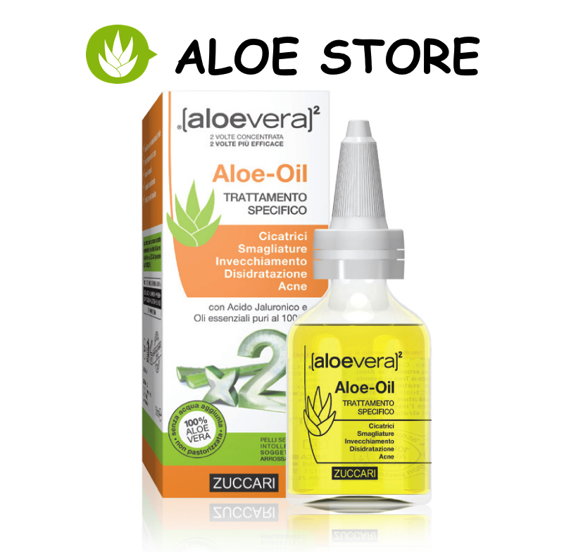 ZUCCARI ALOE VERA x2 -- 1x ALOE OIL 50ml - PREVIENE CICATRICI E SMAGLIATURE