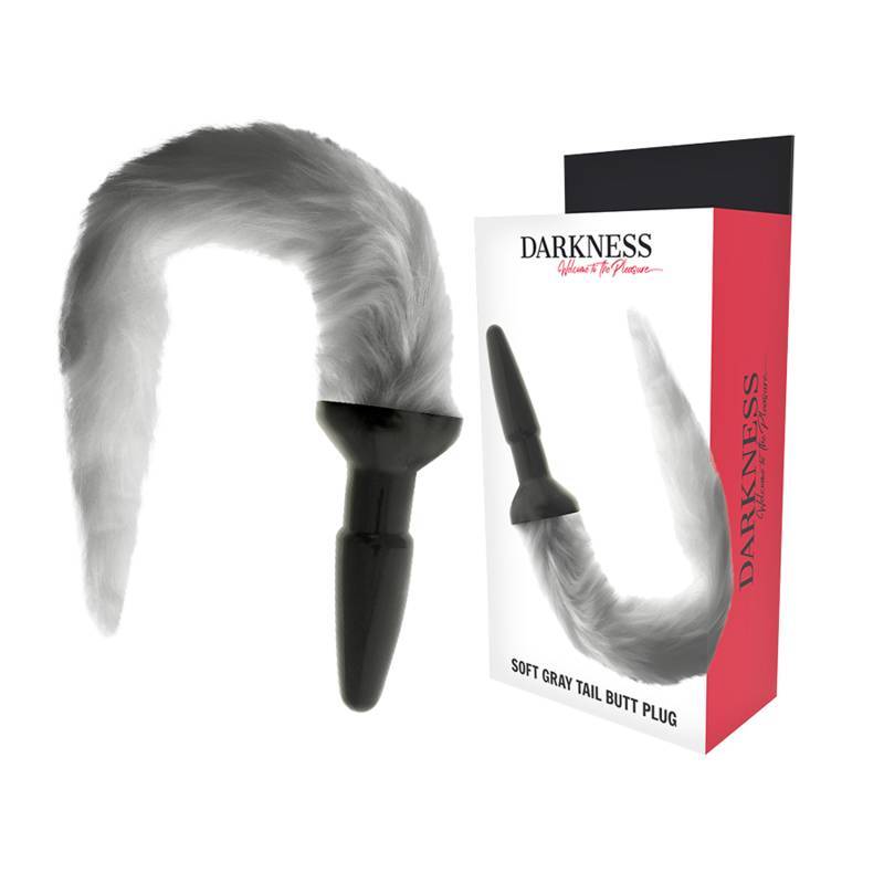 DARKNESS - PLUG ANALE CON CODA TAIL BUTT SILICONE PLUG -GRAY