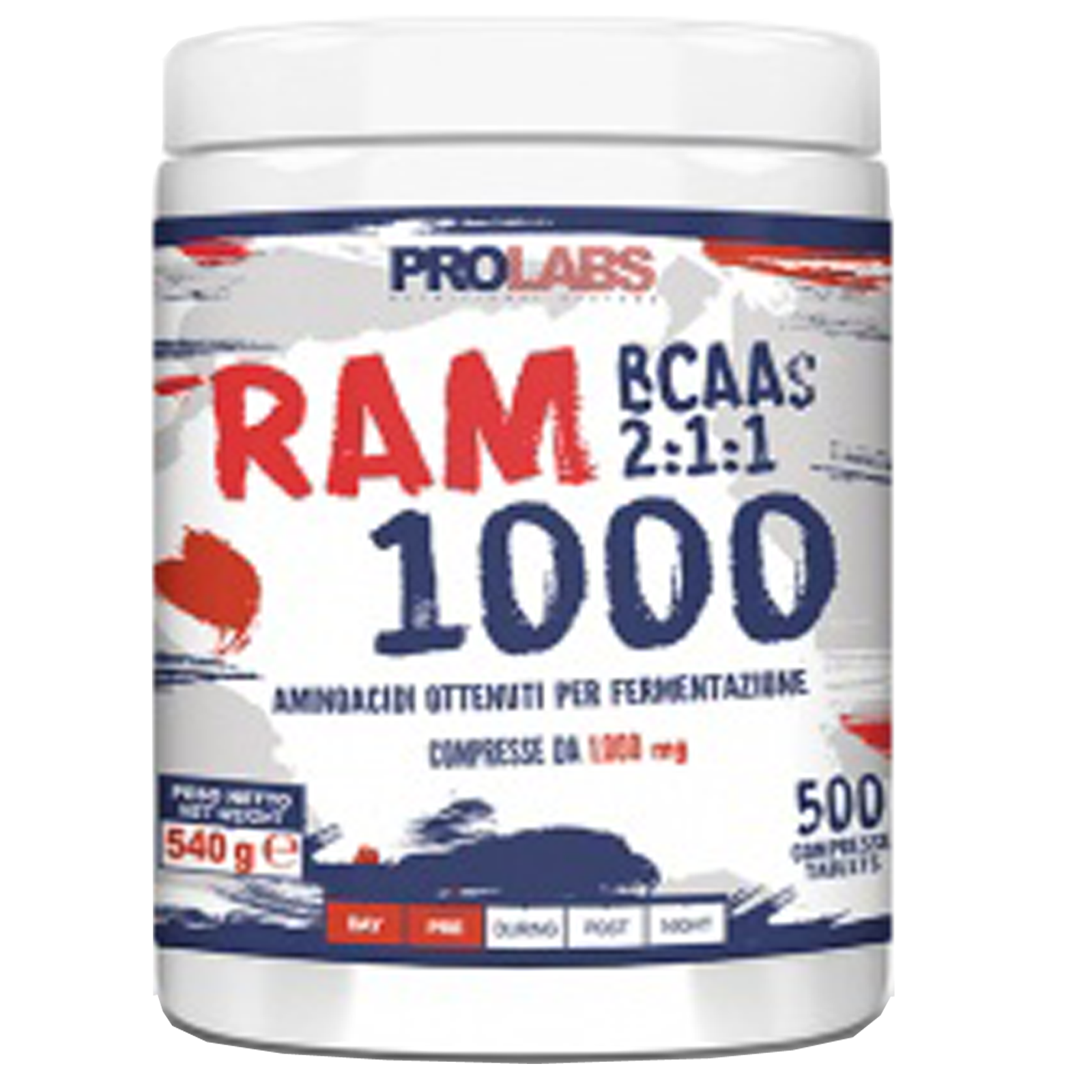 Prolabs Ram 1000 500 Compresse da 1g Aminoacidi Ramificati Bcaa Vitamina B1 e B6