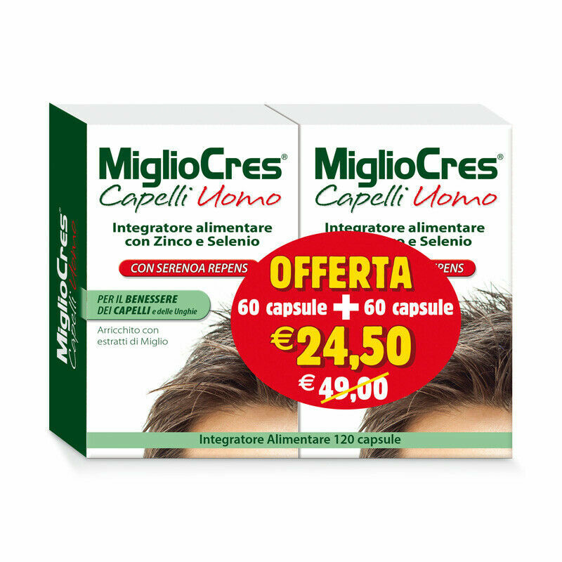 MiglioCres Capelli Uomo  60 Capsule+ 60 Capsule