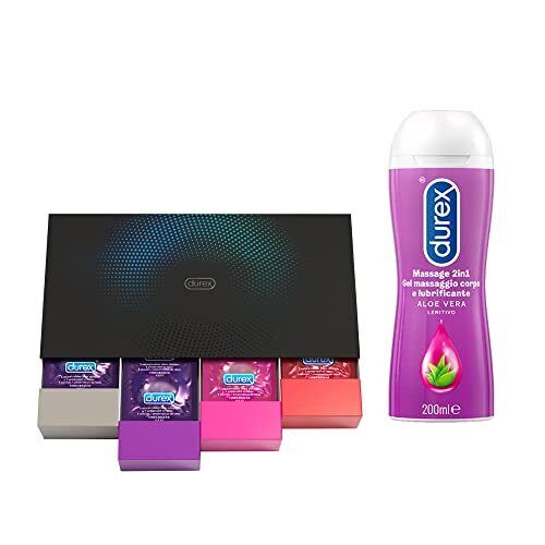 Durex Fun Explosion Mix di Preservativi Assortiti 40 pz + Massage Aloe 2in1