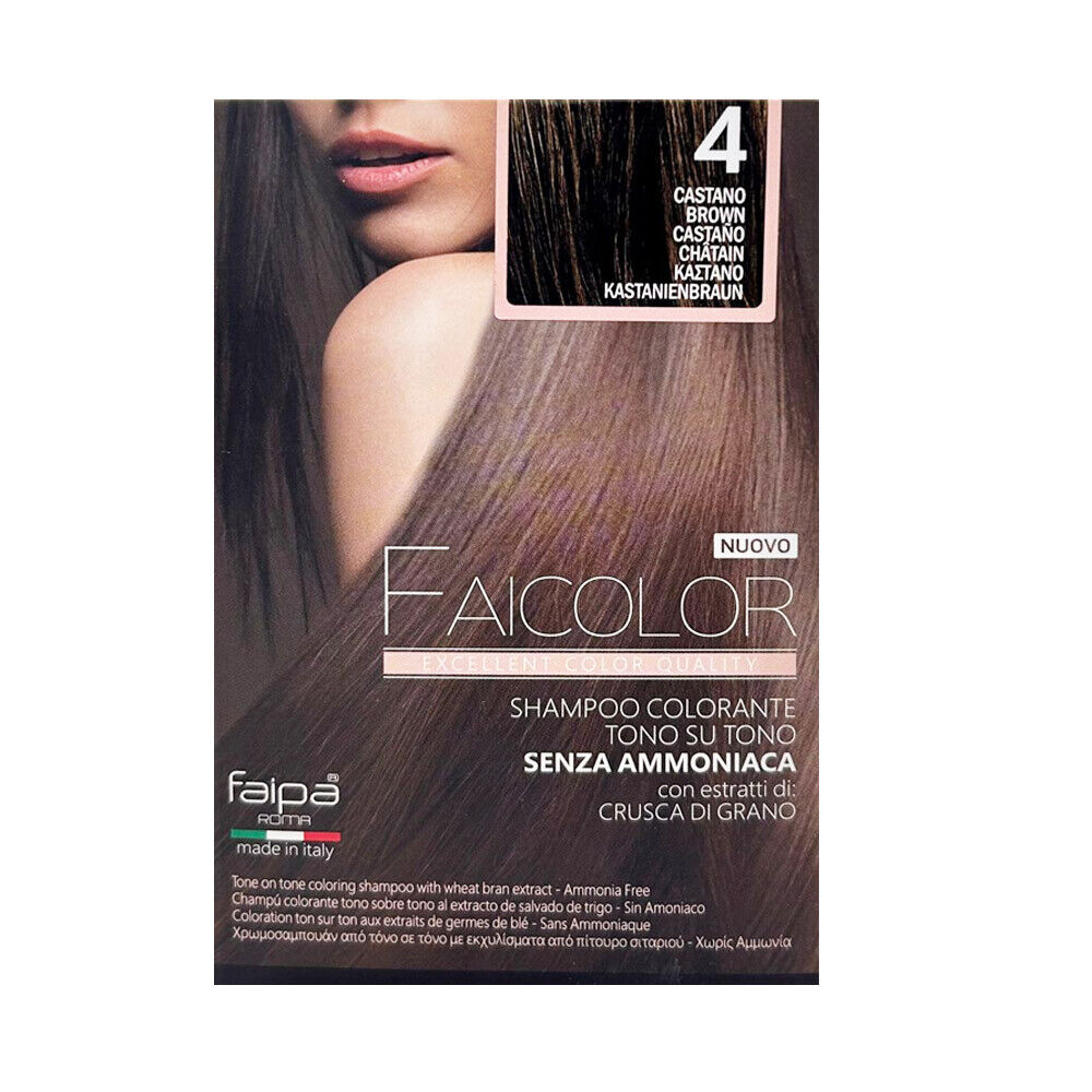 Shampoo Colorante Per Capelli Tono Su Tono Senza Ammoniaca 4 Castano Faipa