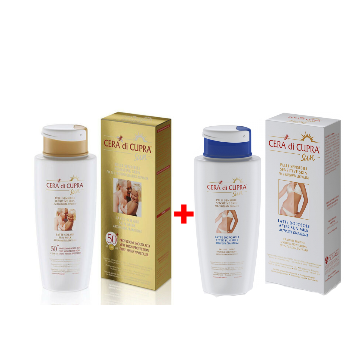 CERA DI CUPRA SUN LATTE SOLARE SPF50 200ML + LATTE DOPOSOLE 200ML