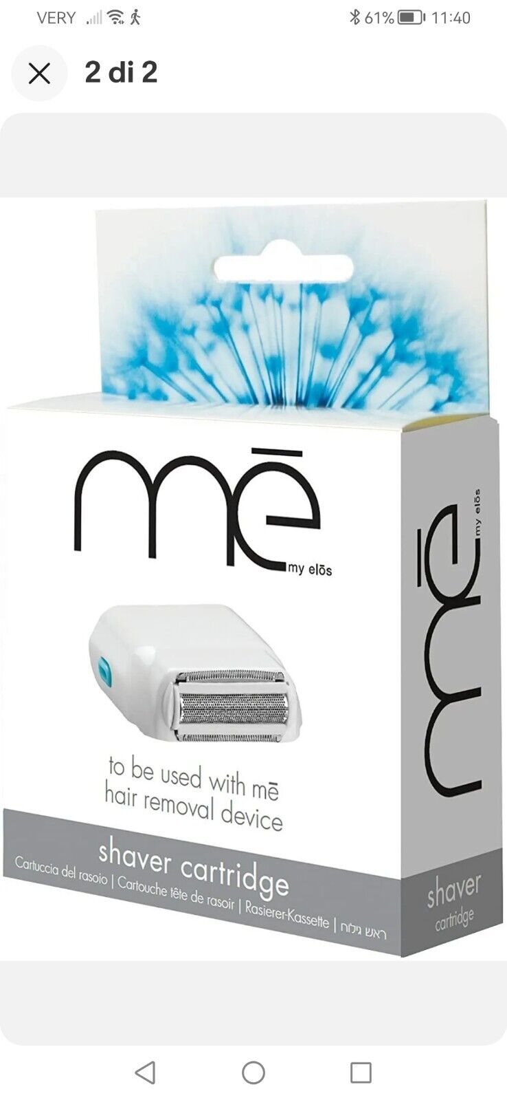 HoMedics Cartuccia Rasoio Modelli Me My Elos 1.0 e 2.0 !Nuovo Modello!