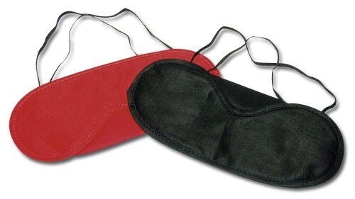 SET CON DUE MASCHERINE MASCHERA BENDA NERA E ROSSA SEXY PER GIOCHI BONDAGE SOFT