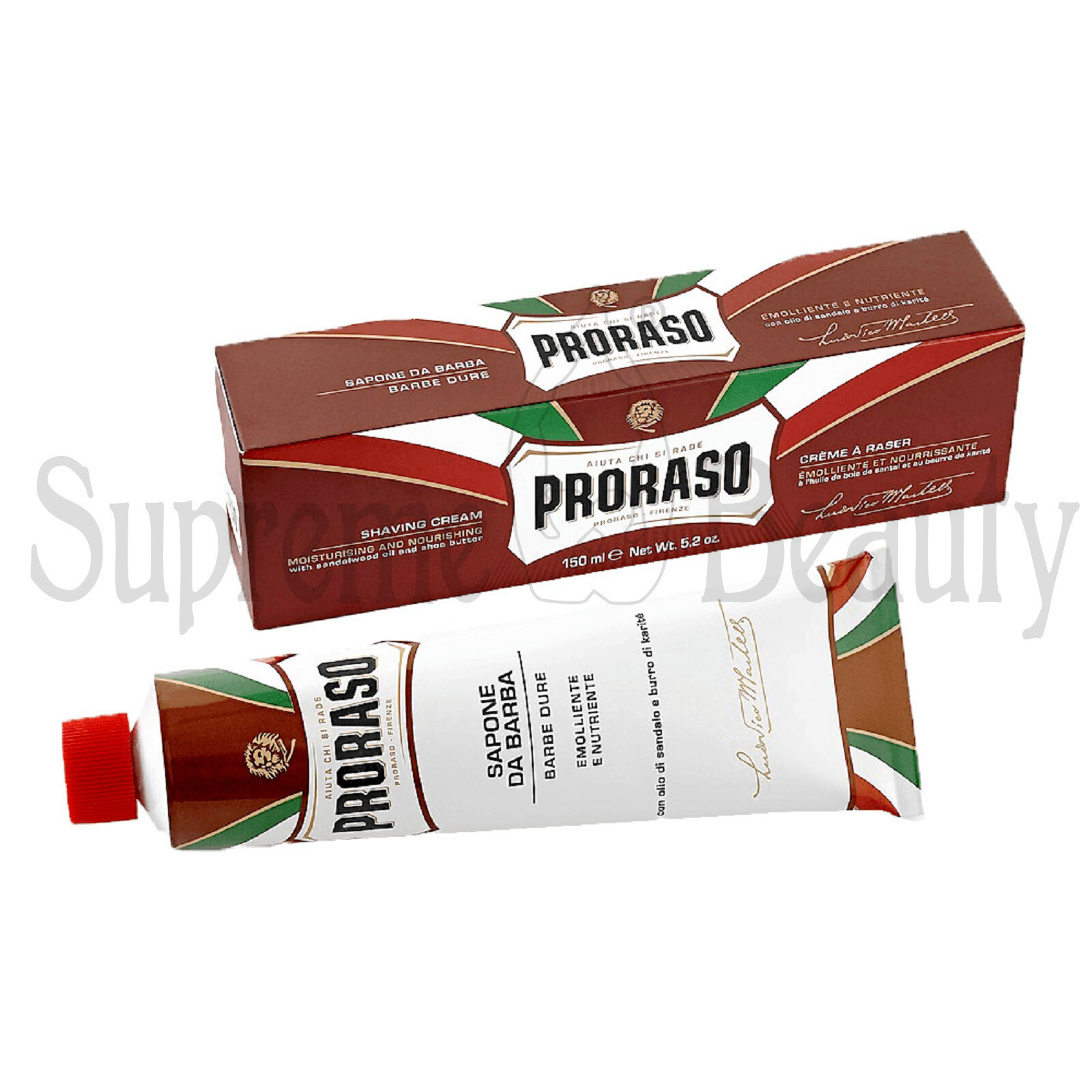 PRORASO SAPONE DA BARBA BARBE DURE BARBIERE BARBER SHOP SALONE TUBO 150 ML