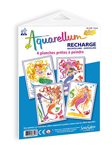 Sentosphère - Ricarica Aquarellum Junior - Sirene - Ricarica Carte Aquarellum - Kit Pittura - Pittura Acquosa Magica - Dai 6 Anni - Made In France