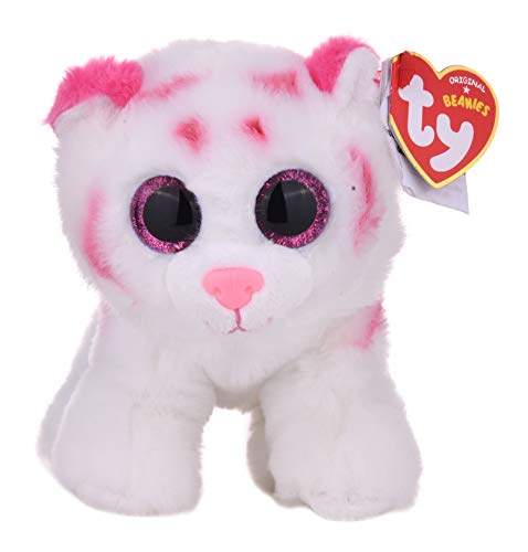 Ty Beanie Babies-Cucciolo Di Tigre-Tabor-Bianco Tigrotto Con Occhioni Rosa Glitter-Il Peluche Con Gli Occhi Scintillanti-15 Cm-42186, 15Cm, 42186
