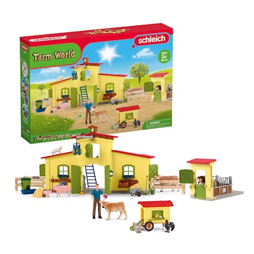 Schleich 72224 Fattoria Con Pollaio E Pollaio, Dai 3 Anni In Su, Set Da Gioco Farm World, 123 Pezzi, Esclusivamente Su Amazon