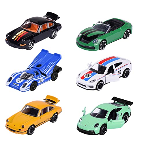 Majorette - Auto Giocattolo Porsche (1 Auto) Con Carta Da Collezione – Premium Porsche Modello Auto (Set Assortito A 6 Livelli, Scelta Casuale), 7,5 C
