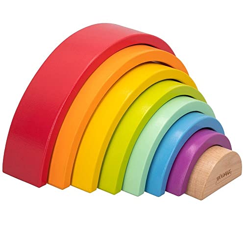 Woomax Woomax-46479 Arcobaleno In Legno (46479), Colore Parchis 8 Pezzi, 8 Piezas