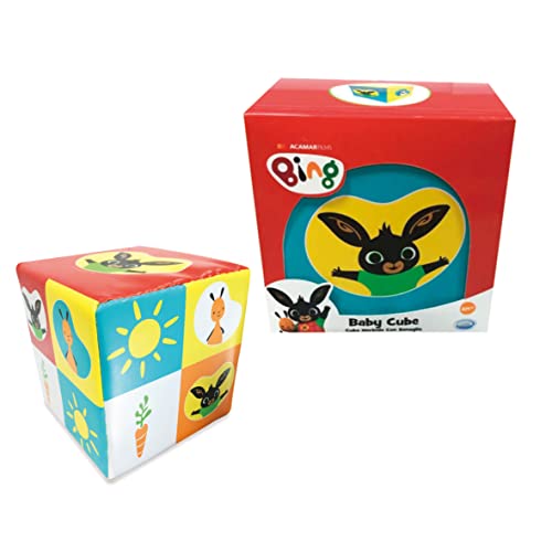 Bing - Baby Soft Cube Cubo Morbido 15 * 15 Cm In Ecopelle Con Sonaglino Prima Infanzia