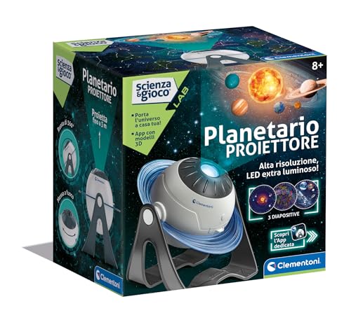 Clementoni- Scienza Lab-Proiettore Delle Stelle, Super-Gioco Scientifico Bambini 8 Anni, Planetario Luminoso Astronomico Costellazioni, Pianeti Sistem