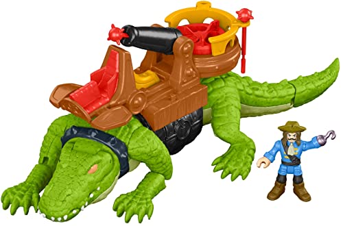 Imaginext- Coccodrillo Gigante Con Personaggio Capitan Uncino, Giocattolo Per Bambini 3+Anni, Dhh63