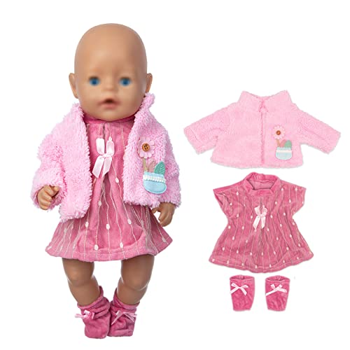 Abbigliamento Per Bambole New Born Baby Bambole, Vestiti Per Bambole 36-43 Cm, Vestito In Poliestere Con Cappotto E Calzini (Non Bambola)