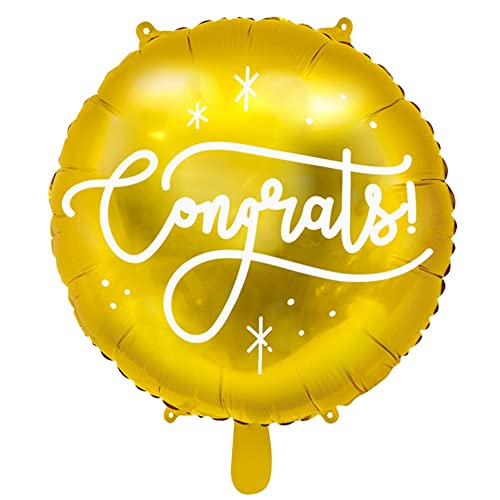 Palloncino Foil Mylar Oro Con Scritta Congrats Congratulazioni 45 Cm