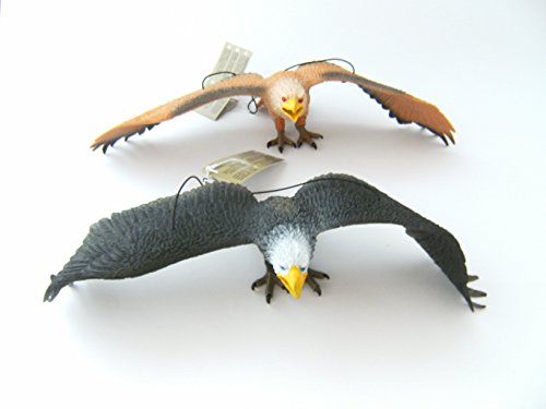 Adler - Set Di 2 Aquila In Gomma Rigida Da 33 Cm, Colore: Bianco