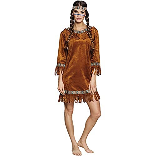 Boland 83873 - Costume Da Indiana Per Adulto, Taglia M, Abito E Fascia, Squaw, Selvaggio West, Costume, Carnevale, Motto Party