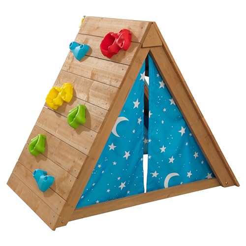 Kidkraft A-Frame Struttura D'Arrampicata Per Bambini Con Tenda Da Gioco E Pietre Da Arrampicata, Giocattolo Per Bambini 2+, 10278