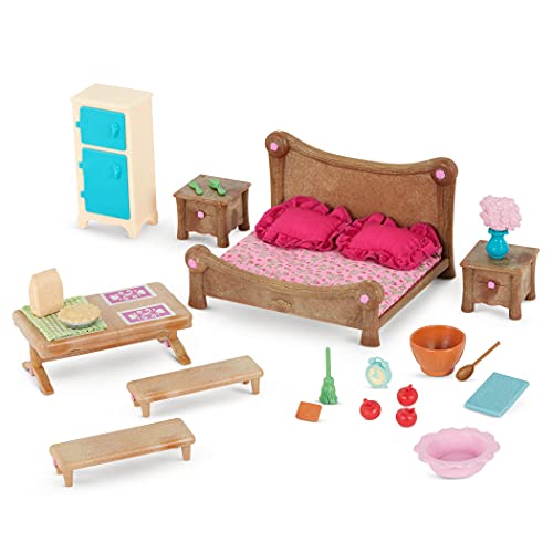 Li'L Woodzeez - Set Da Camera Da Letto E Sala Da Pranzo, Set Da 26 Pezzi, Con Mobili Per Camera Da Letto E Accessori Da Cucina, Giocattoli In Miniatur