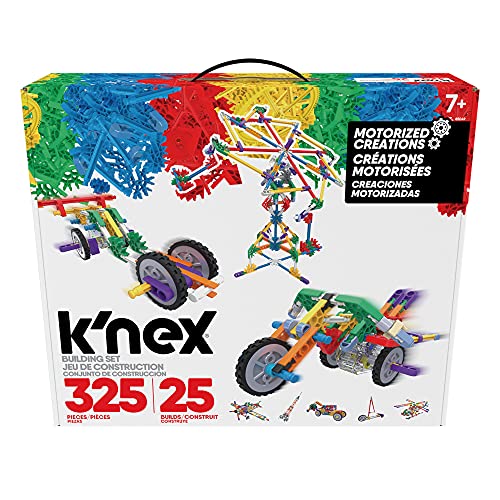 K'Nex 85049 Motorised Creations Building Set, 3D Educational Toys For Kids, 325 Piece Stem Learning Kit, Engineering For Kids, Colourful 25 Model Buil