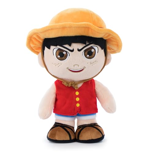 One Piece - Protagonisti Della Serie One Piece Live Action Peluche 24-27 Cm - Luffy, Zoro, Nami - Qualità Super Soft (Luffy)