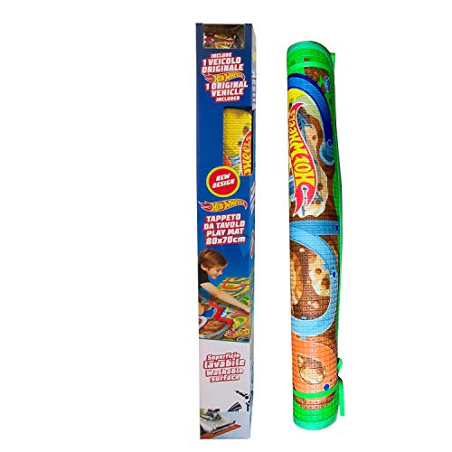 Ods-42022 Tappeto Hot Wheels Da Tavolo, Con Superficie Lavabile, 1 Auto Inclusa, 42022
