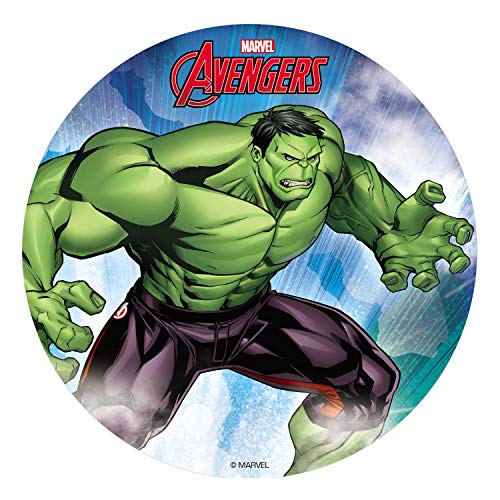 Dekora - Decorazione Per Torta, Cialda Rotonda - Licenza Ufficiale Di Hulk - 5X220X270Mm