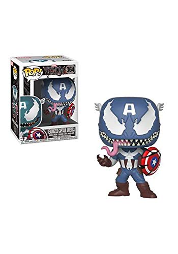 Funko Pop! Bobble: Marvel: Marvel Venom: Venom Captain America- Figura In Vinile Da Collezione - Idea Regalo - Merchandising Ufficiale - Giocattoli Pe