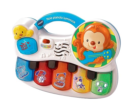 Vtech Noè Pianola Luminosa, Strumento Musicale Bambino Con Giochi, Gioco Per Neonati Con Tanti Strumenti, Pianoforte Per Bambini Con 3 Canzoni, 15 Mel