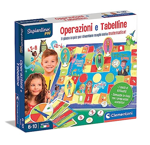 Clementoni - 16596 - Sapientino Più - Aritmetica Divertente - Gioco Educativo Per Bambini Dai 6 Anni Per Imparare I Numeri, Gioco Da Tavolo Sulle Oper