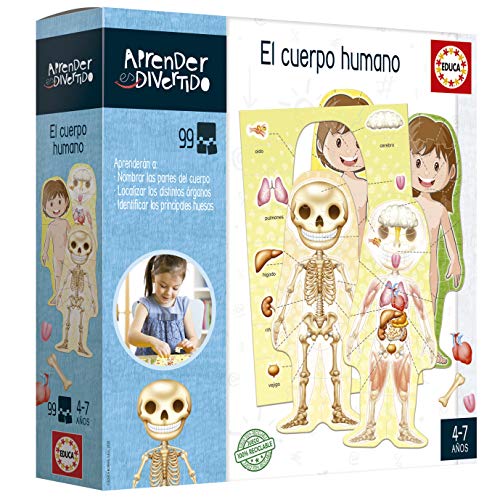 Educa Imparare È Divertente Il Corpo Umano. Gioco Educativo Per Bambini. Dai 4 Anni In Su. 18701, Colore Assortiti, Único