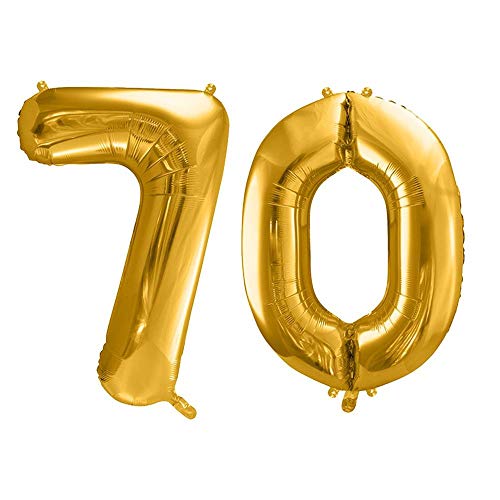 Palloncino Foil Mylar Numero 70 Colore Oro 35 Cm