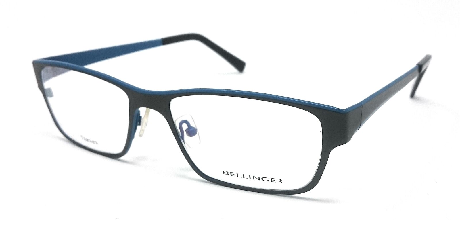 OCCHIALI DA VISTA IN TITANIO UOMO DONNA BELLINGER SOLID 7549 GRIGIO E CELESTE