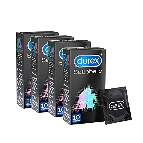 Durex Preservativi Lunga Durata Settebello (52 mm), Azione Ritardante, 40 x