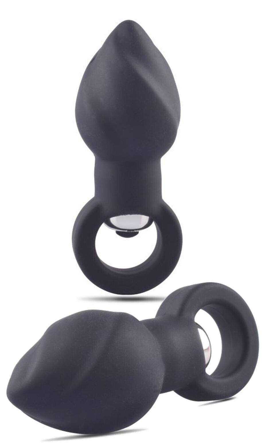 Plug anale vibrante in silicone nero mini dildo fallo dilatatore anal butt black