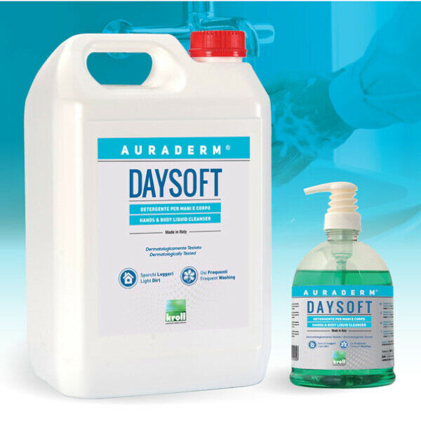 Detergente sapone mani e corpo Daysoft 5 lt Auraderm PH 5,5 Testato Made Italy