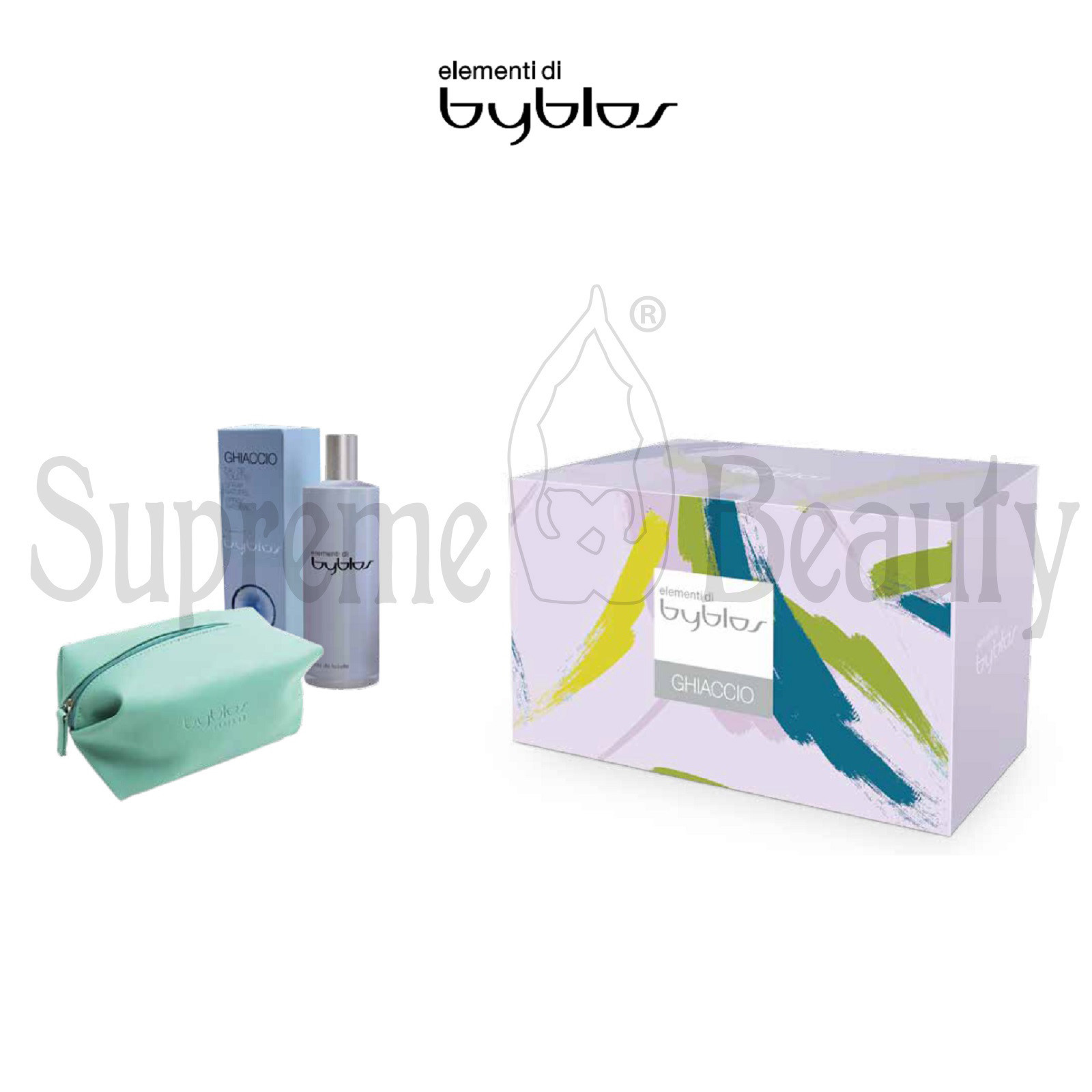 ELEMENTI DI BYBLOS CONFEZIONE REGALO BYBLOS GHIACCIO EAU DE TOILETTE + POCHETTE