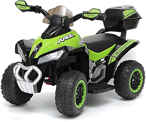 Quad Moto Elettrico Per Bambini Mini Quad Deluxe 6V Luci Suoni (Verde)